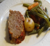 Meatloaf Potatoes and Green Beans